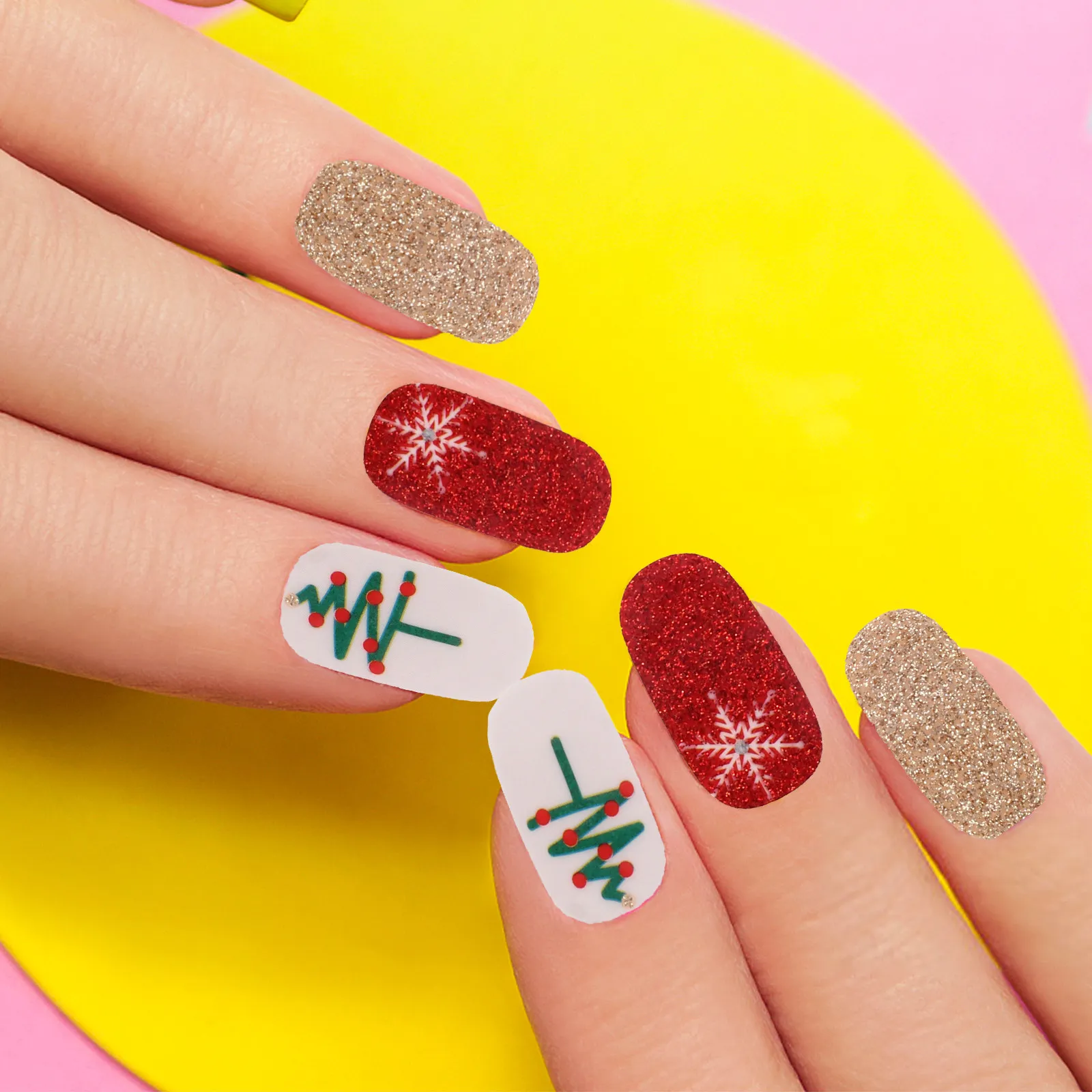 

10 шт. рождественских наклеек для ногтей, зимние стикеры для нейл-арта, полные наборы для DIY-дизайна ногтей, подарки для вечеринок и праздников
