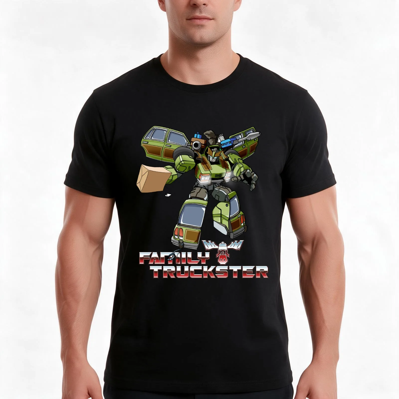 Family Truckster Transformer T-Shirt Summer Casual Cotton Tee Oversized Streetwear Tops Vintage Graphic Print 100% Cotton