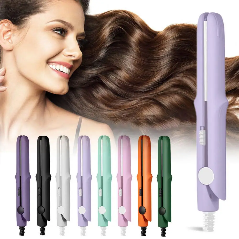Mini Dual Purpose Curling Iron 2-In-1 Curling Wand Flat Iron Hair Straightener Curler Fast Heating Short Hair Styling Tools 90