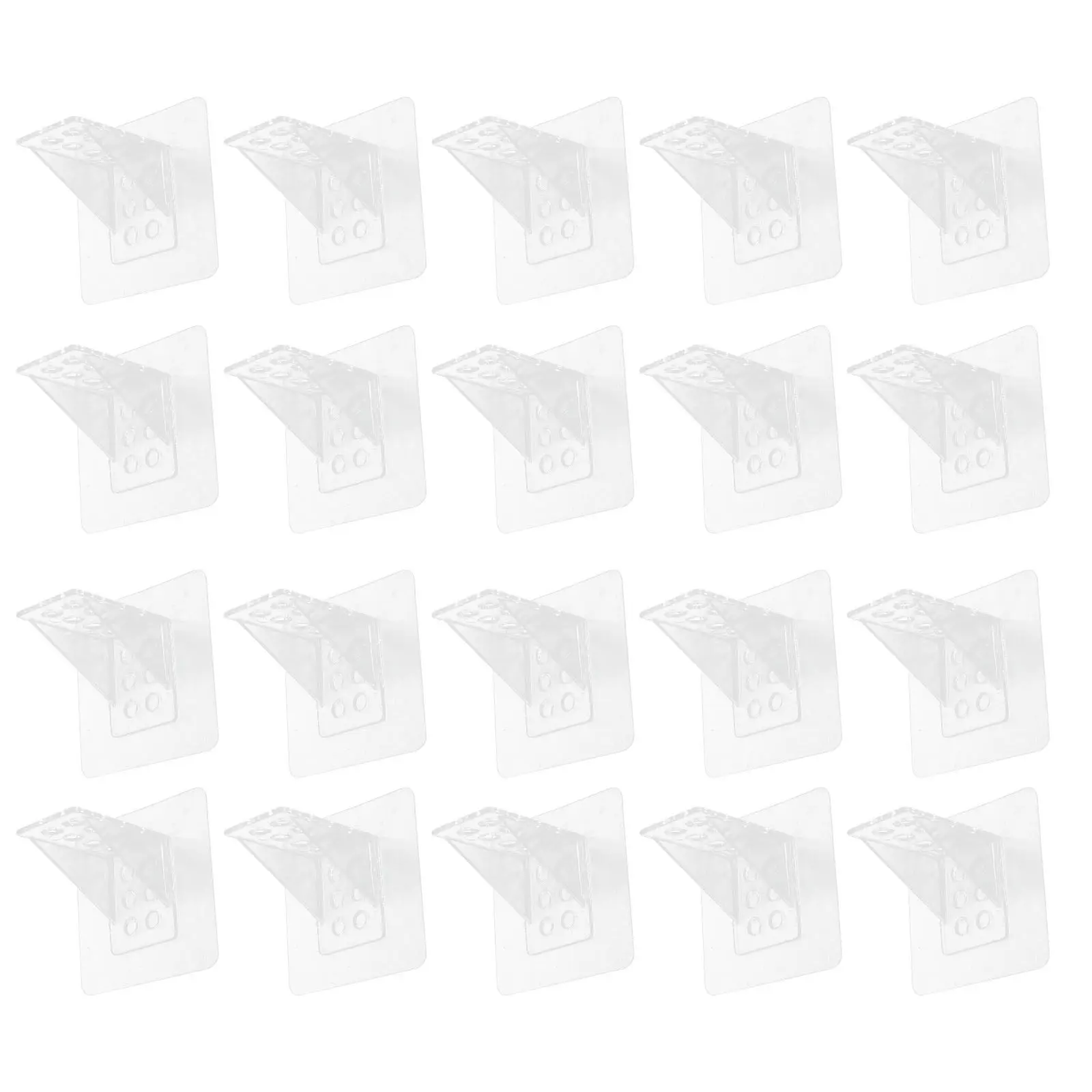 30Pcs Cabinet Shelf Brackets Punch-Free Self-Adhesive No Drill Shelf Holders Heavy Duty Clear Plastic Support Pegs for Kitchen