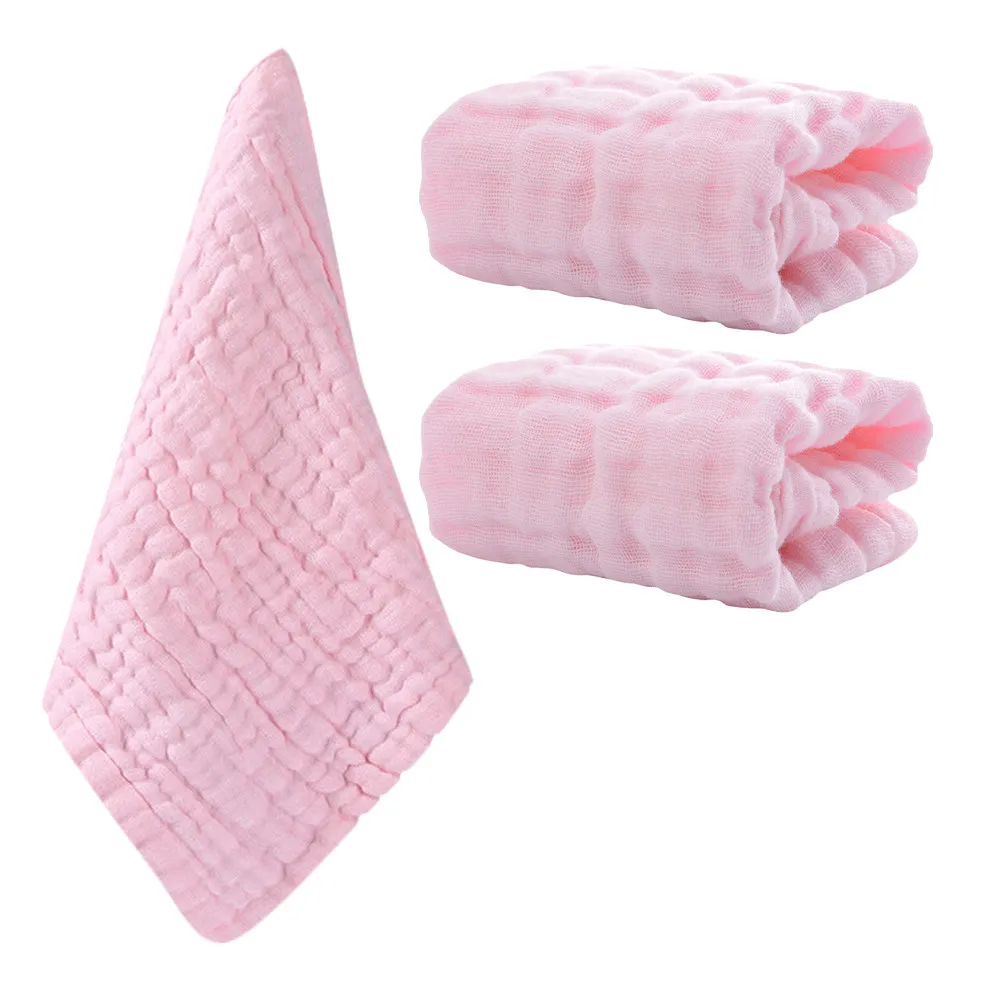 

3Pcs Pure Cotton Square Towels Washcloths for Girls Boys Newborn Care Saliva Towel Burping Cloth Reusable Bath Wipes