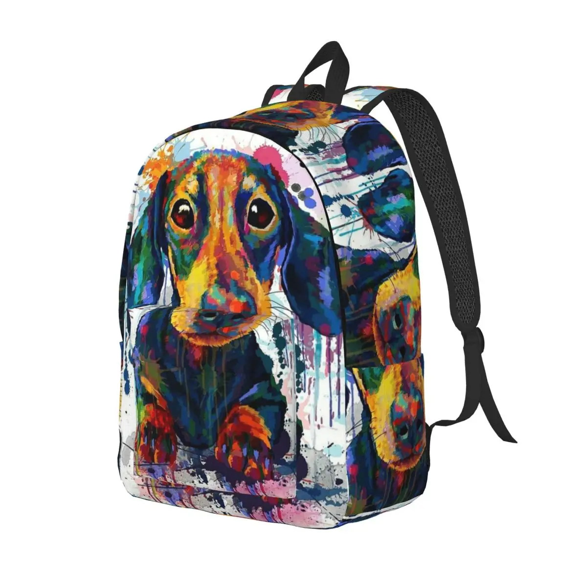 

Dachshund Dog Art Backpack Daypack Large Capacity Kids BookBag School Bag Shoulder Bags for Men Women