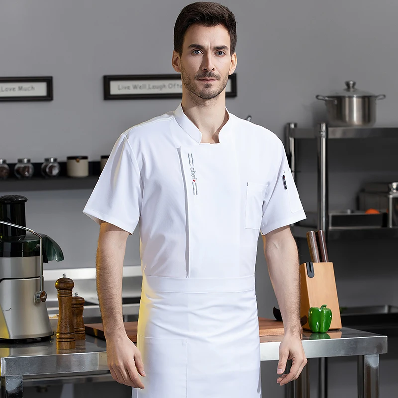 Jaqueta macia Stretchy Chef para cozinha, Camisa de cozinha confortável, Garçom Workwear, Uniforme de padaria, Serviço de restaurante