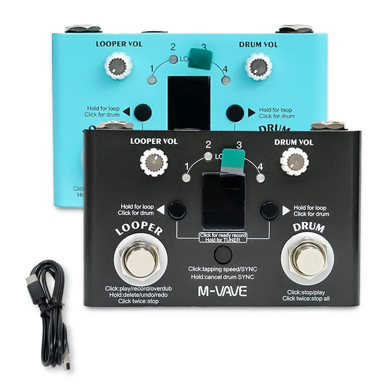 

Lost Tempo V2 Drum Machines & Looper Pedal Built-in 30 Drums 11 Mins Recoding Time Guitar Pedal High Precision Tuner M-vave