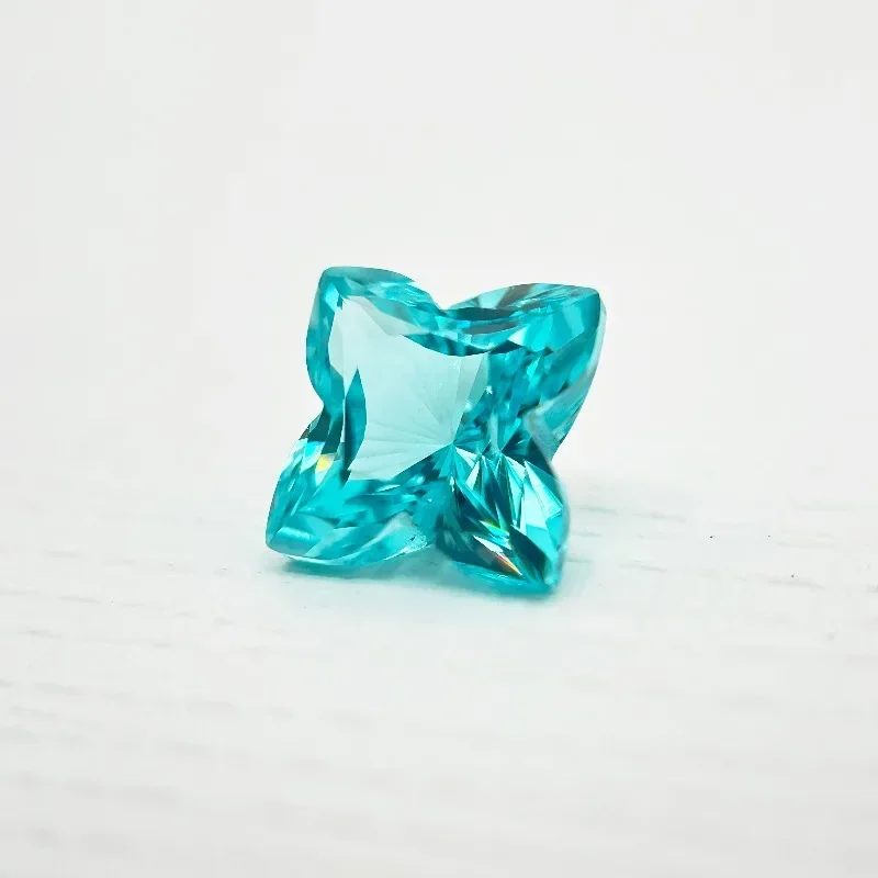 J-Lab выращенный параиба Quincunx форма драгоценный камень для DIY усовершенствованное изготовление ювелирных изделий инкрустация кольцо ожерелье на выбор сертификат Фото №3