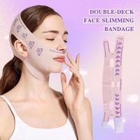 Double-deck Face Slimming Bandage Face Lifting Belt Slim Line Tool Chin Strap Slimming Strap Facial Mask Double Tightener F L9B4