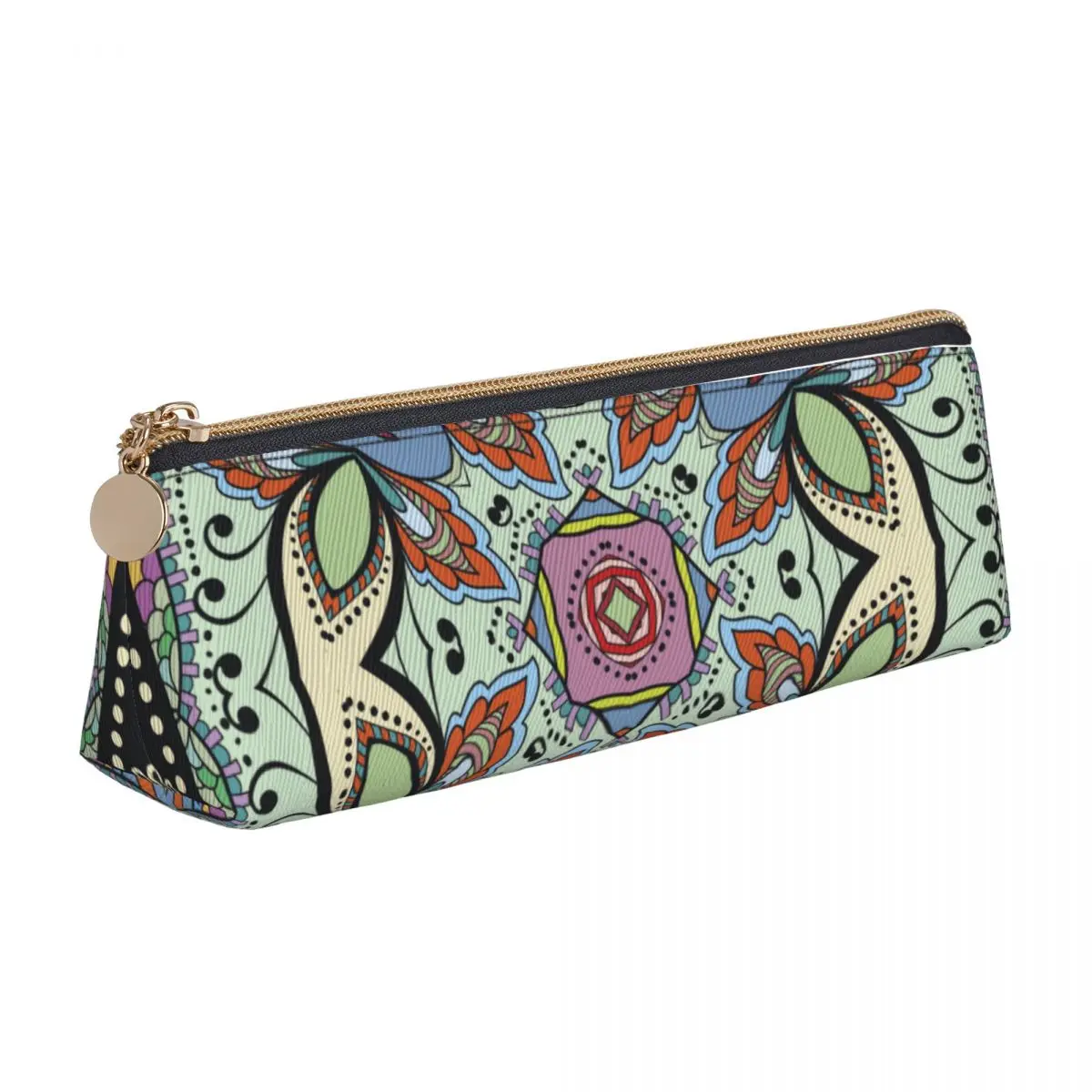 Women Mandala Flower Pencil Case Fashion ornament University Pencil Pouch Students PU Leather Kawaii School Pencil Cases Custom