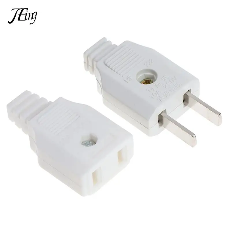 US American 2 Flat Pin AC Electric Power Male Plug Female Socket Outlet Adapter Wire Extension Cord Plug Adaptor