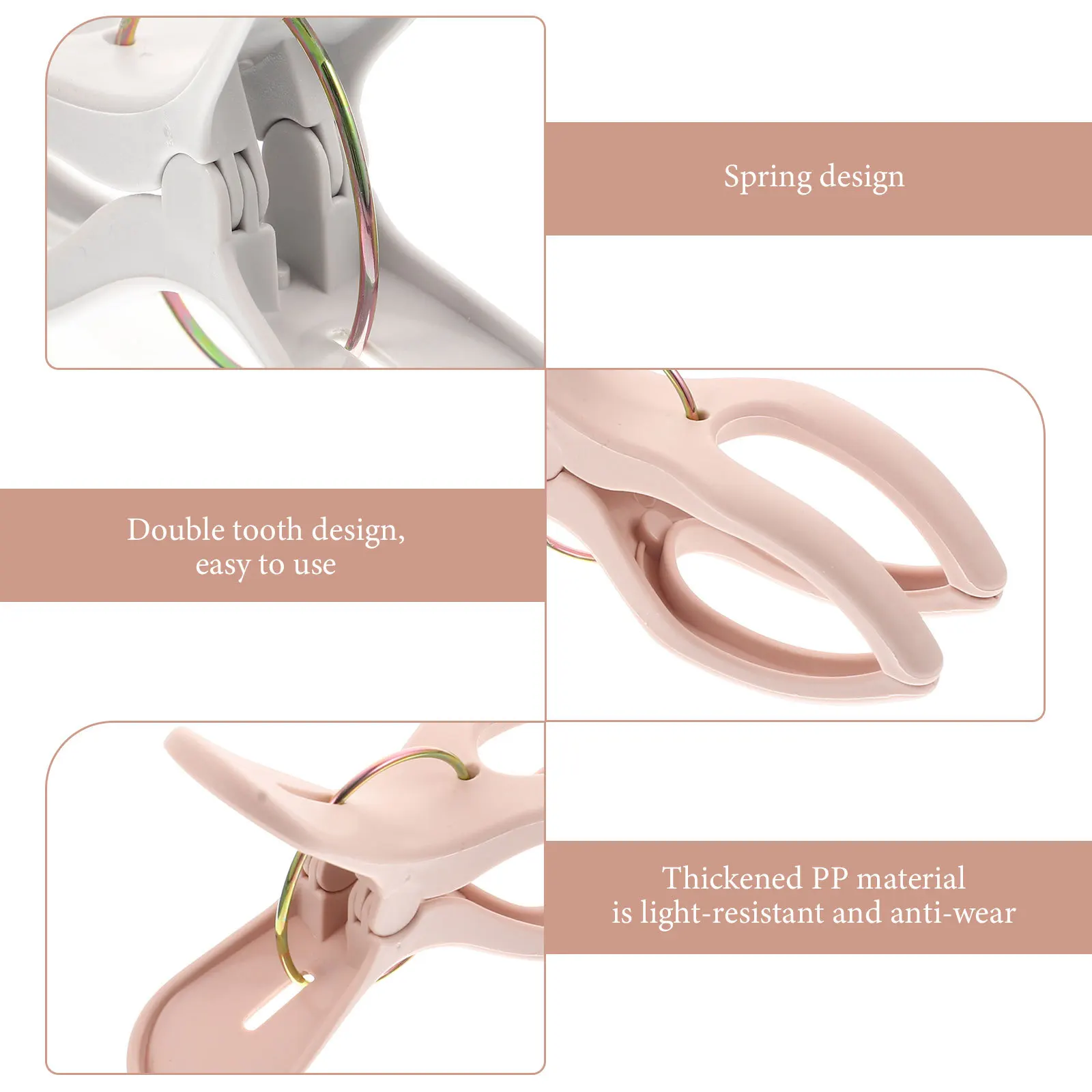 

12pcs Large Clip Fixator Thickened Pp Windproof Anti-Fall Strong Force For Quilt Towel Beach Chair Drying Clothes Hanging