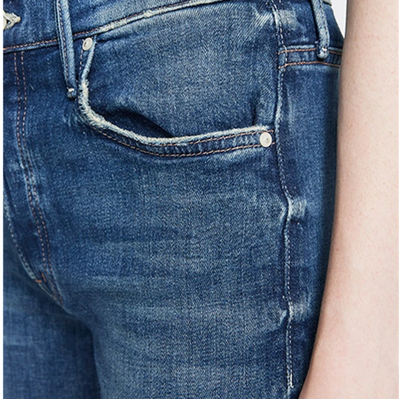 

Dave&di Minimalist Women's Mom Jeans Zipper High Waist Straight Leg Boyfriend Vintage Cropped Cigarette Tube Jeans For Women