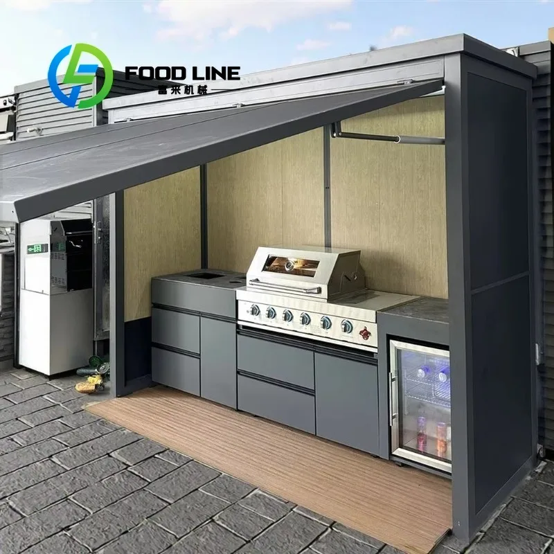 Complete Outdoor Kitchen Set With Multi Function Cabinets Ideal For Backyard Patio BBQ And Outdoor Cooking Entertainment Area
