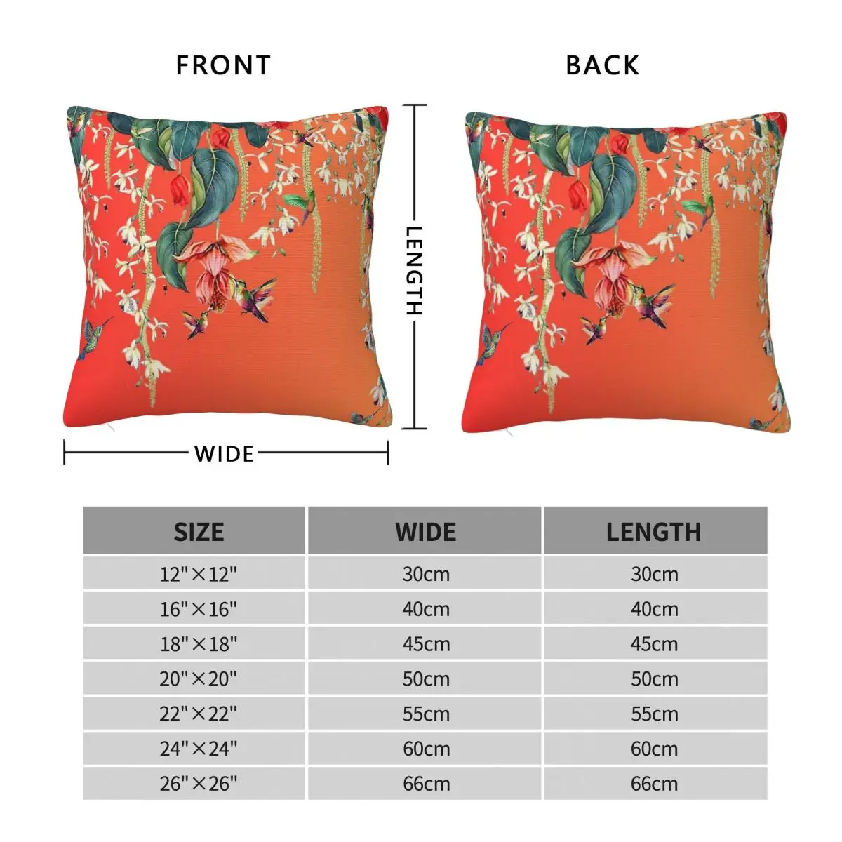 Coral Two-Toned Floral With Birds Pillowcase Polyester Linen Velvet Creative Decor Throw Pillow Home Cushion Cover Wholesale