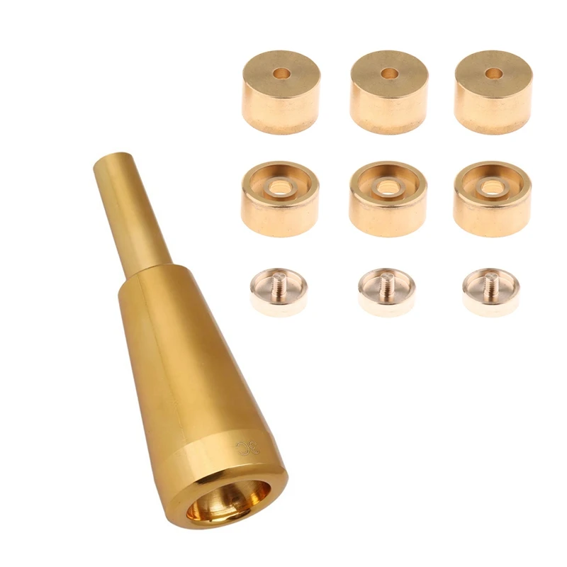 1 Set Trumpet Valve Finger Buttons Trumpet Parts For Trumpet -Golden & 1X 3C Trumpet Mouthpiece Gold Meg Metal Trumpet For Yamah