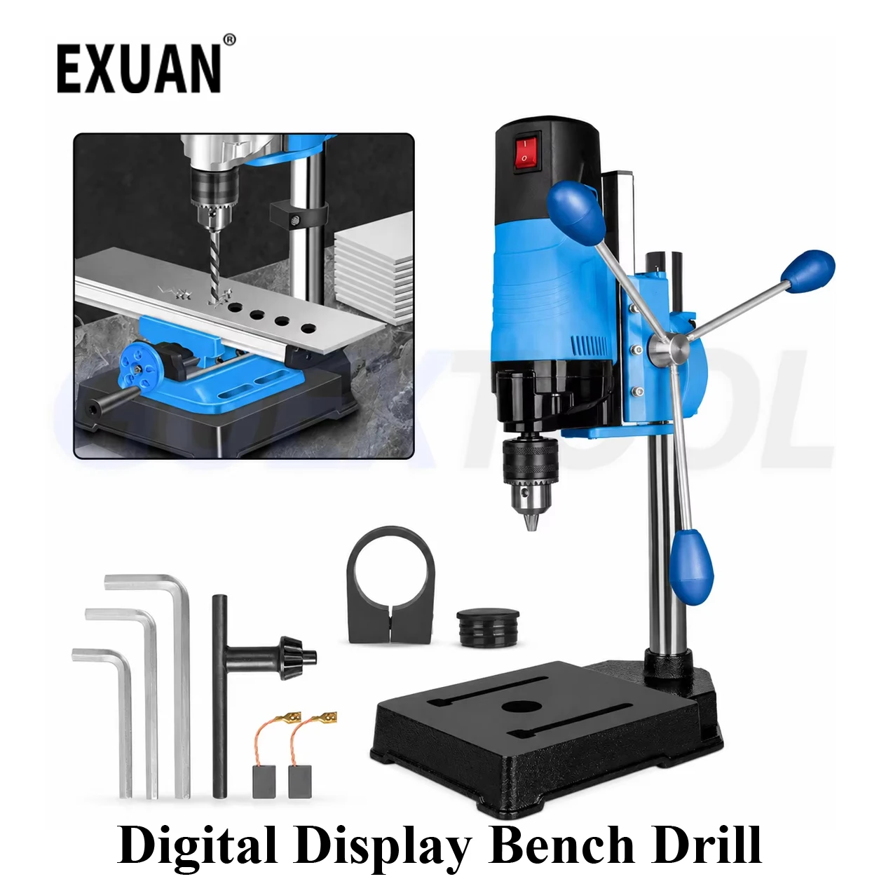 Digital Display Bench Drill Tool 1200W High Power High Precision DIY Processing Bench Driller Portable Bench Drilling Machine