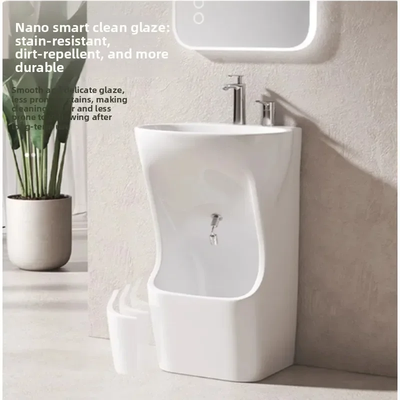 Household mop pool integrated column basin bathroom balcony floor standing washbasin new multifunctional foot washing pool