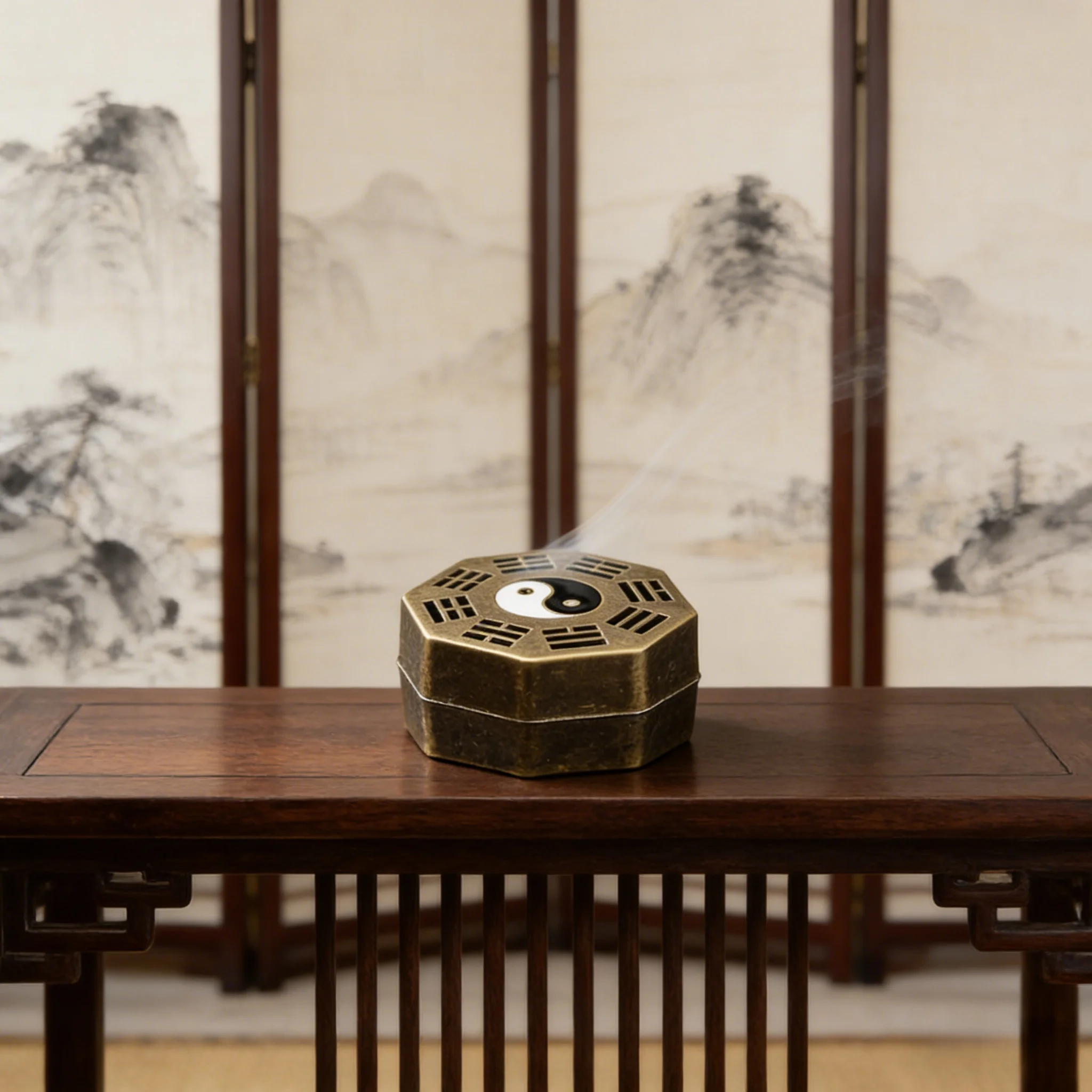 The Eight Diagrams Sandalwood Incense Stove, Mini Incense Stove, Indoor Incense Pan Incense Tray Ornament