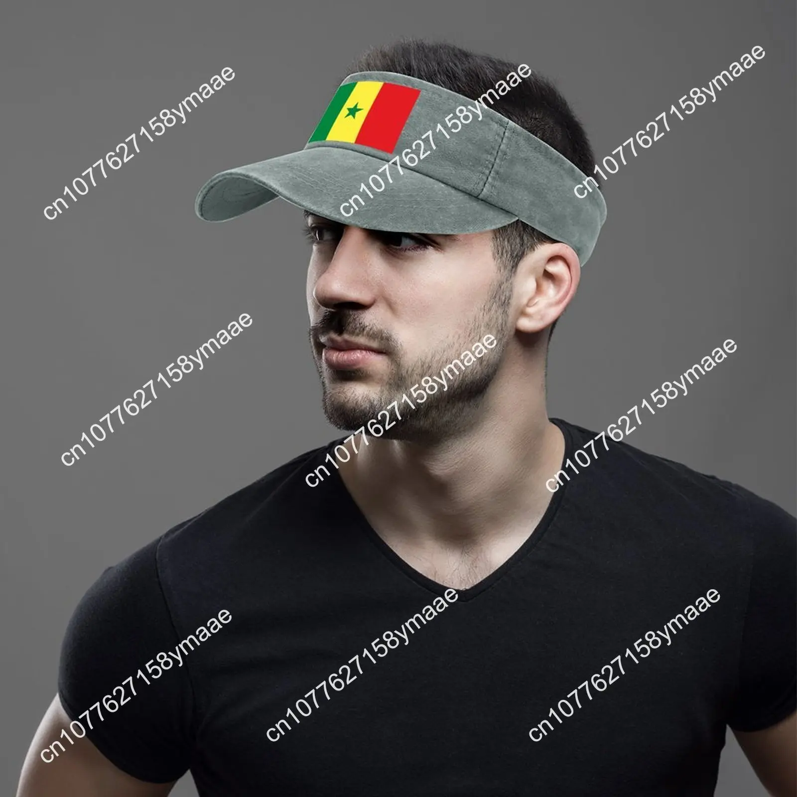 Senegal Flag Sun Visor Leaky Top Cowboy Hats Mens Womens Customize DIY Cap Sports Baseball Tennis Golf Caps Empty Open Top Hat