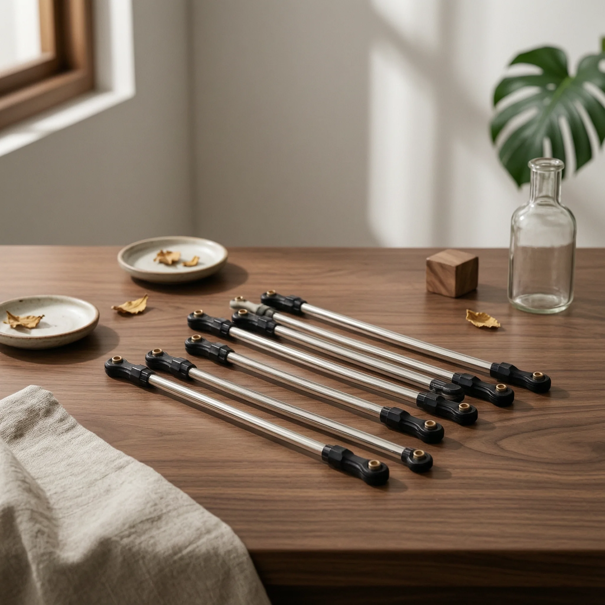 8 Pieces RC Link Kit with Metal Ends High-Strength Chassis Links Link Rod Strong Hardware Impact-Resistant for Builders