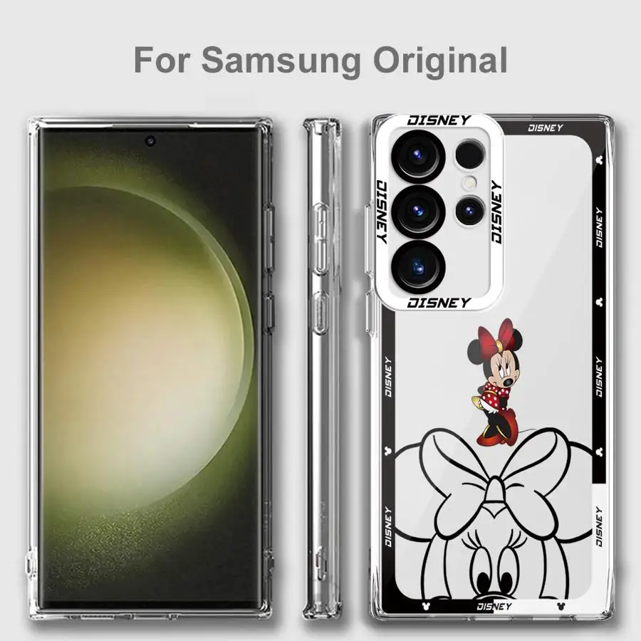 Милый чехол Disney с Микки Мине Маусом для Samsung Galaxy S24 Ultra S20 FE S21 S22 S23 Ultra FE S10 Plus Note 20, ультра прозрачный мягкий