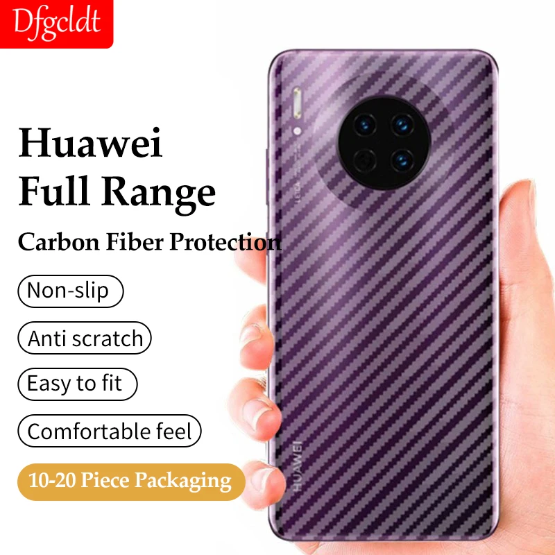 

10~20Pcs Carbon Fiber Back Film For Huawei P50 P40 P30 P20 Lite Y9A Protective Soft Film For Huawei Mate 40 30 Pro Nova 9 8 6 SE