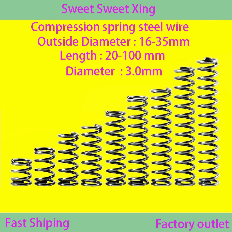 

65mn Y-type Pressure Compression Return Release Pressure Plate Spiral Spring Steel Wire Diameter 3.0mm