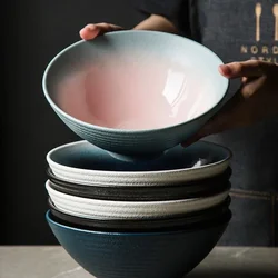 Japanese Ceramic Bowl 8inch Ramen Single Noodle Household Salad Bowl large Creative Special Restaurant Tableware