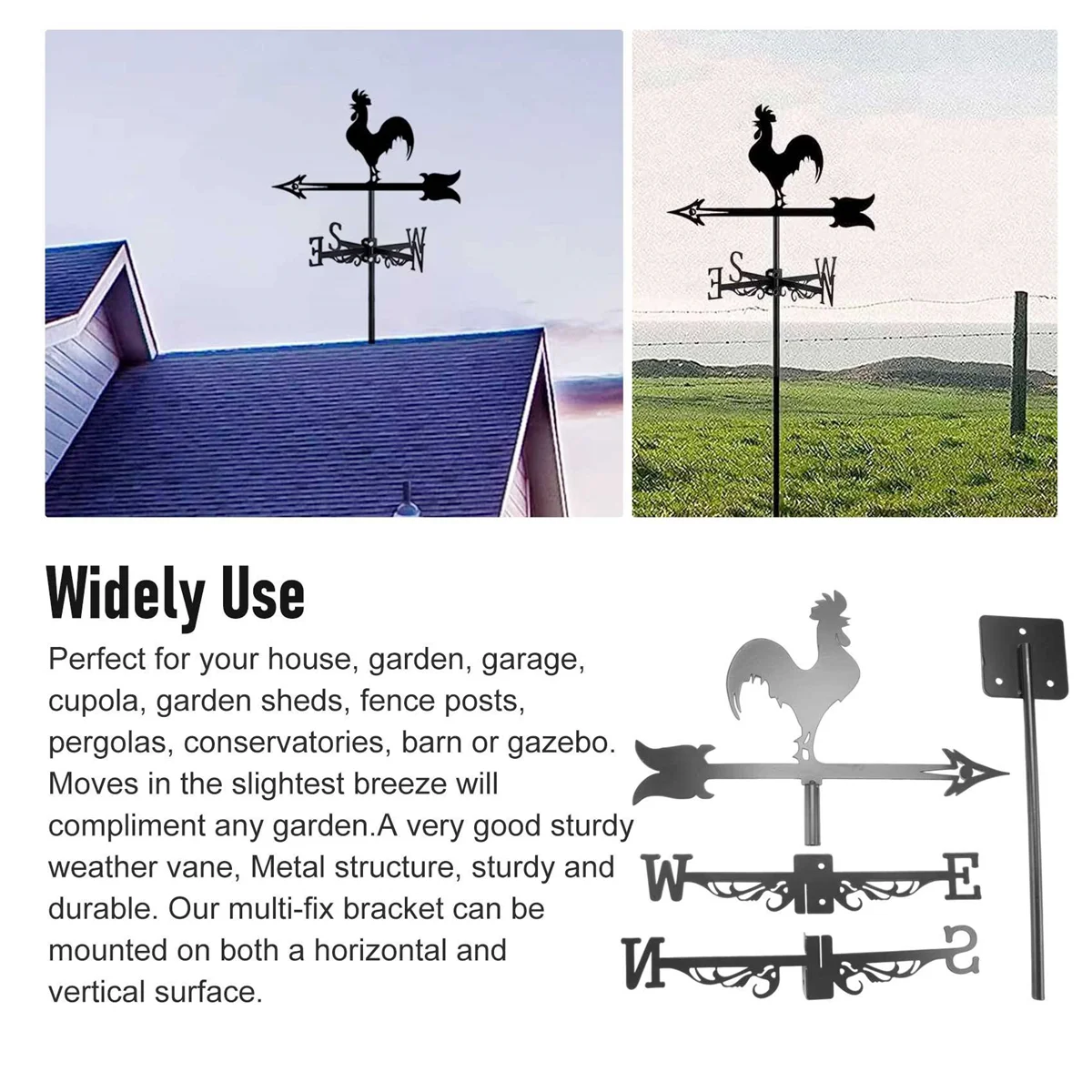 

Флюгер Lo-ok Rooster — силуэт флюгера в стиле ретро — декоративный индикатор направления ветра для уличной дворовой фермы