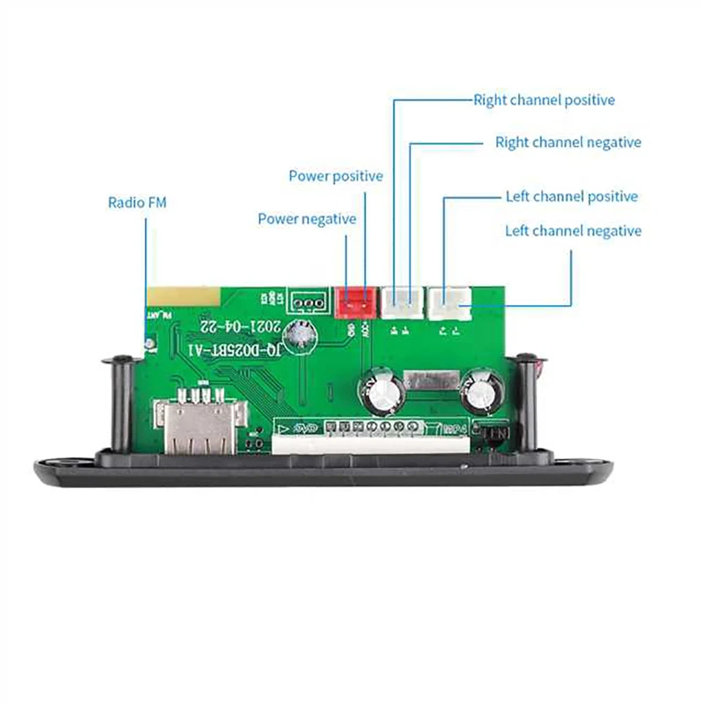 Placa decodificadora de MP3 para coche, amplificador de 80W, reproductor de MP3 con Bluetooth 5,0, módulo de Radio FM de 5V-26V y 12V, grabación de llamadas con manos libres, AUX, TF/u-disk