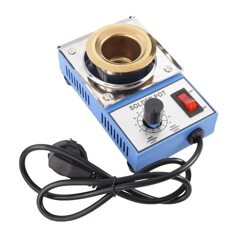 A76I-Adjustable Temperature Lead Free Tin Melting Furnace 200-450° C Welding Desoldering Bath Tool Solder Stove Pot EU Plug 100W