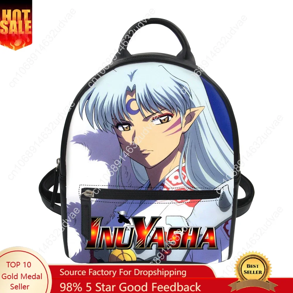 Inuyasha Sesshomaru Backpack Purse Women Schoolbags Personalized Double Shoulder Bag High Quality Daypack Leather Bag Gift