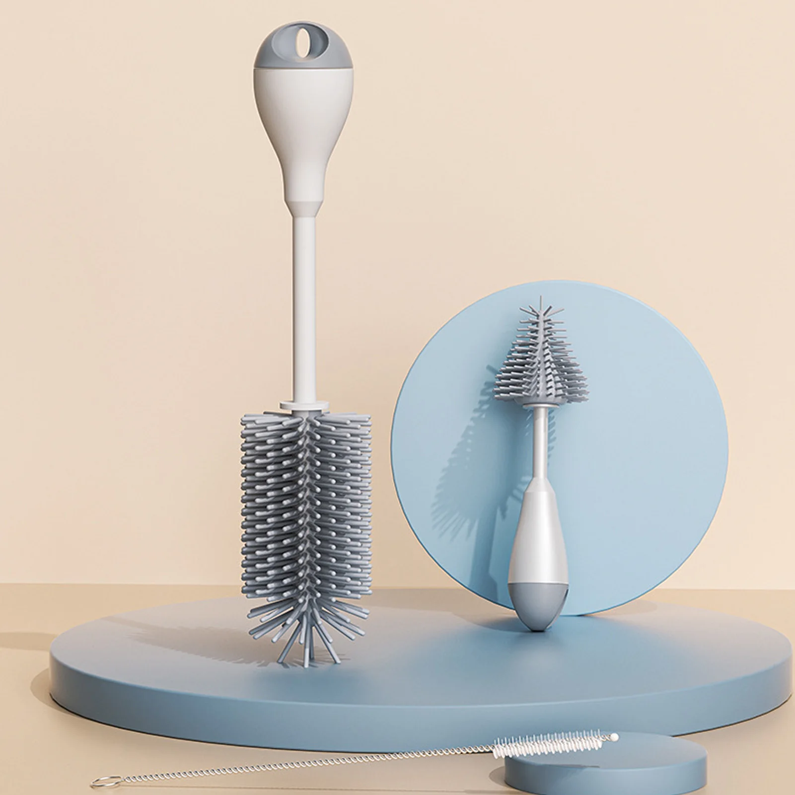 Silicone Baby Bottle Brush Kit for Infants Soft Bristles Nipple Straw Cleaner Set Durable Glass Water Bottle Washer