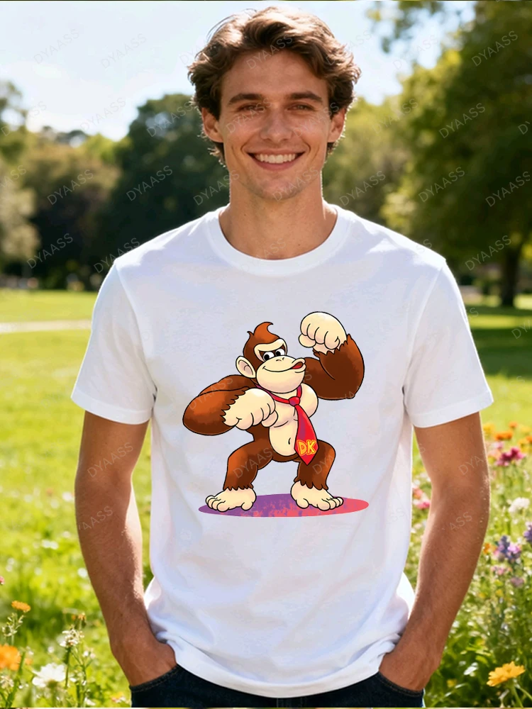 تي شيرت Donkey Kong Arcade Game للرجال والنساء مطبوع برقبة دائرية، قميص صيفي كاجوال من القطن بأكمام قصيرة #1
