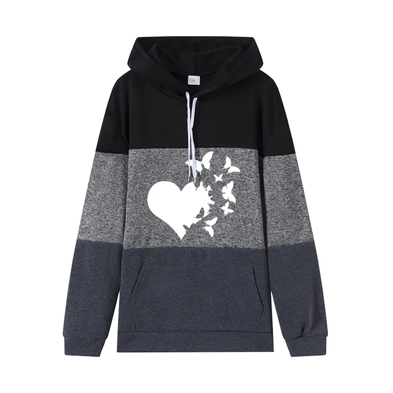 뜨거운 판매 품질 가을 겨울 데일리 캐주얼 후드 조깅 여성용 스웨터 Drawstring Fashio 스포츠 삼색 탑 단순성