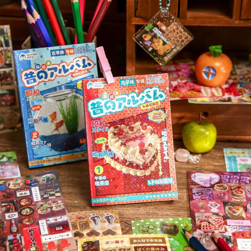 

30-страничные Ins ретро милые японские декоративные наклейки Y2K, чехол для телефона для скрапбукинга, сделай сам, журнал, материал для коллажа, наклейка, подарок