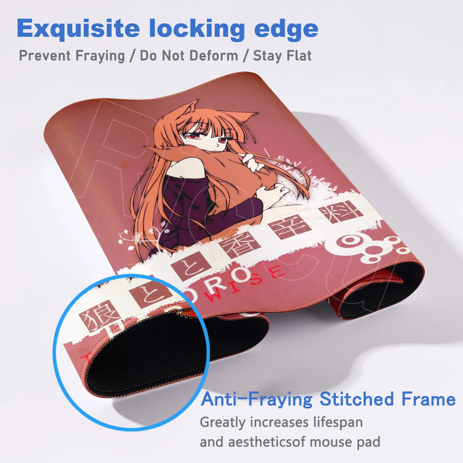 Kawaii Girl Mouse Pad Anime Spice and Wolf Large Non-slip Mousepad XXL PC Game Computer Mat Laptop Desk Mat Cute Rubber Mice Pad