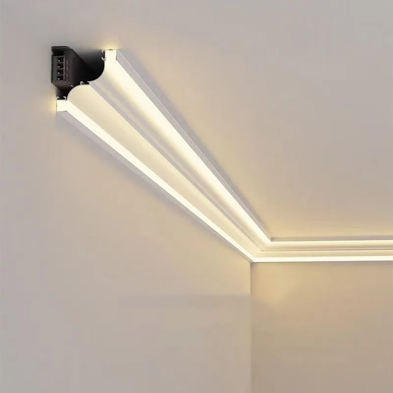Surface Mounted Aluminum Profiles Led Channel Diffuser Ceiling Top Corner Decoration Line Lamp Bar Home Room Atmosphere Lighting
