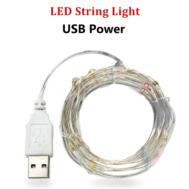 20M lucine a LED stringa batteria USB impermeabile filo di rame ghirlanda fata luce Natale decorazioni per feste di nozze lampade illuminazione