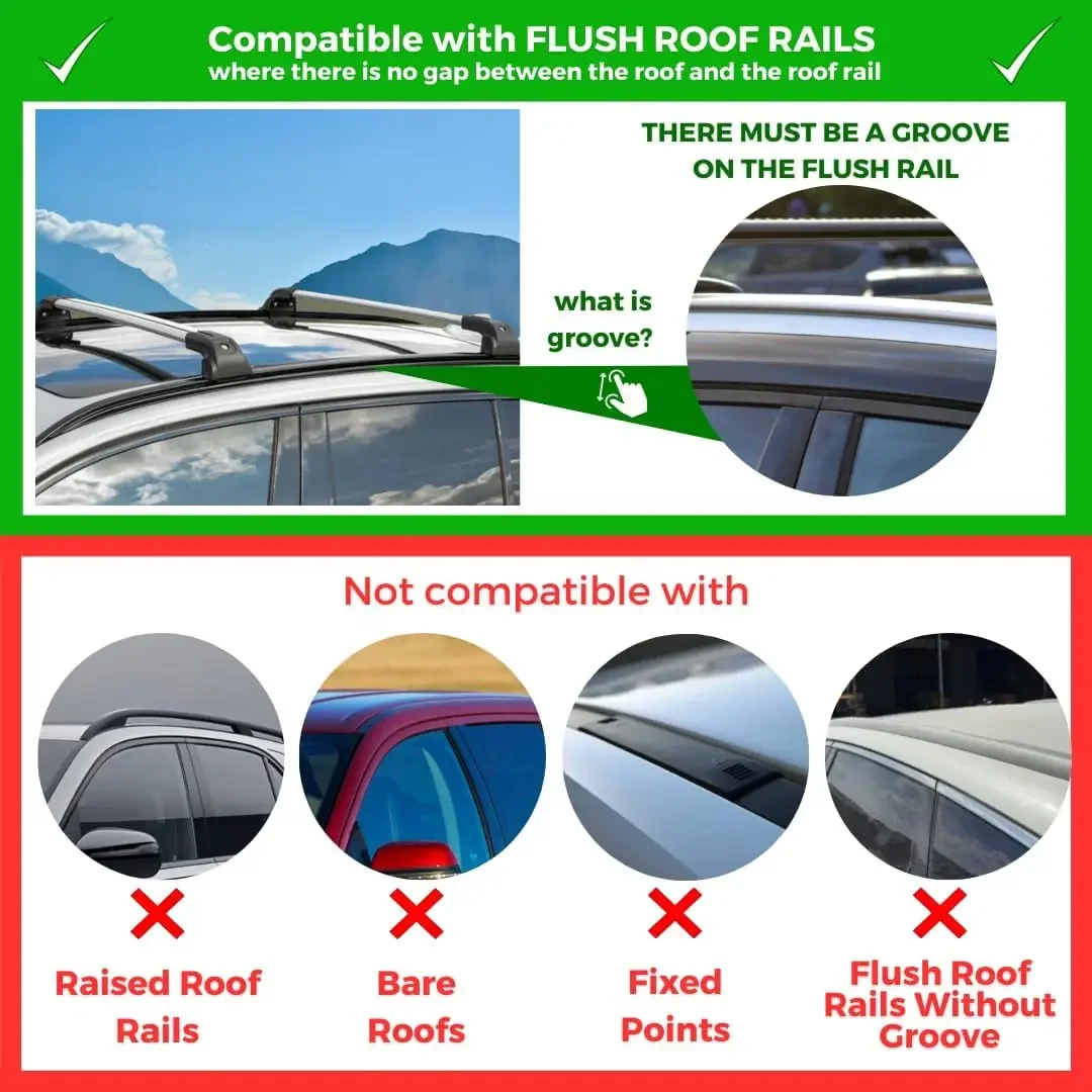 Heavy Duty 220lbs Roof Rack Cross Bars for Acura MDX 2022-2026 | Solid Metal Mounts | Aluminum Crossbars with Anti Theft Lock fo