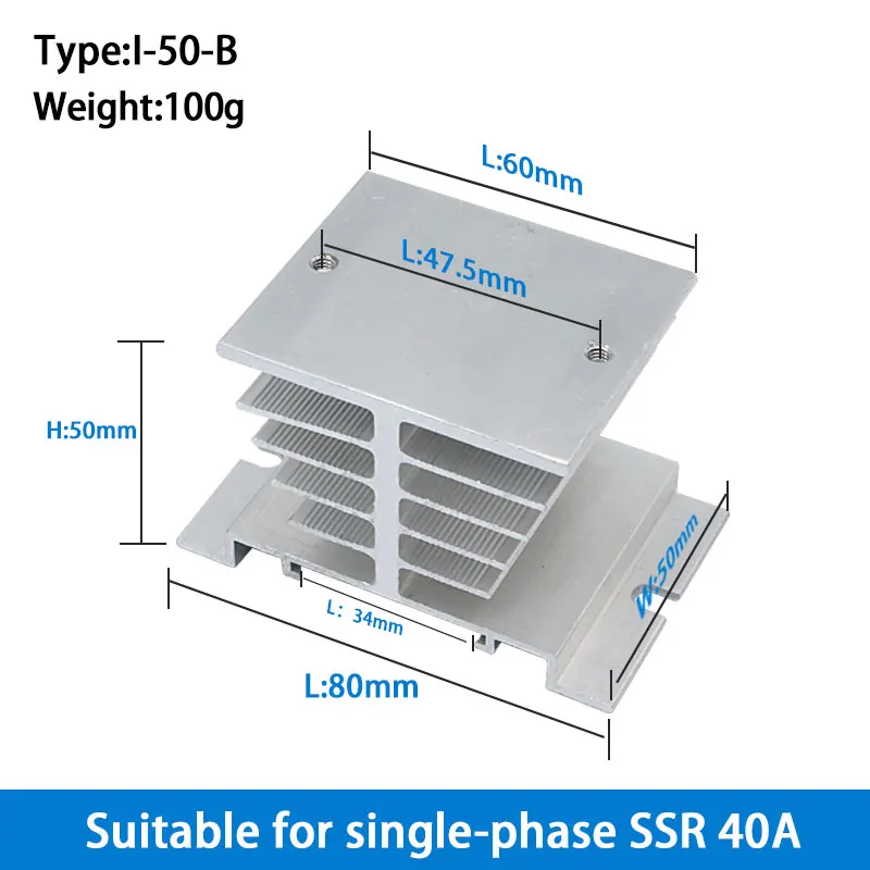 หม้อน้ำความร้อนสำหรับ Single Solid State Relay 10A 25A 40A SSR ฮีทซิงค์