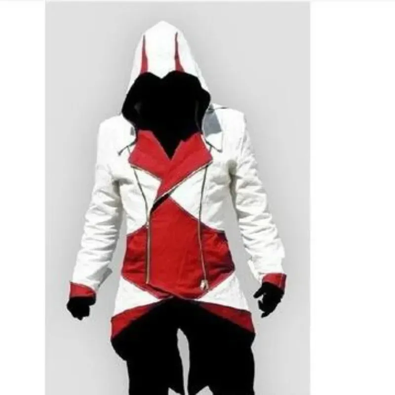 جديد كول قاتل العقيدة القرون الوسطى سهرة هالوين كونور سترة أحمر أسود تأثيري لعبة كوس زي