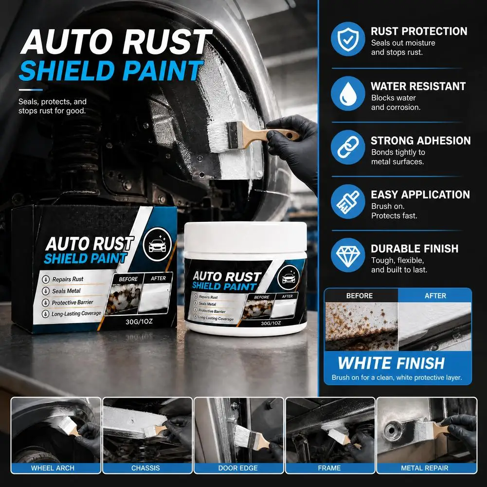 30g Auto Rust Shield Paint Metal Rust Repair Paste Anti Rust Protective Coating Long Lasting Coverage For Car Metal Surface