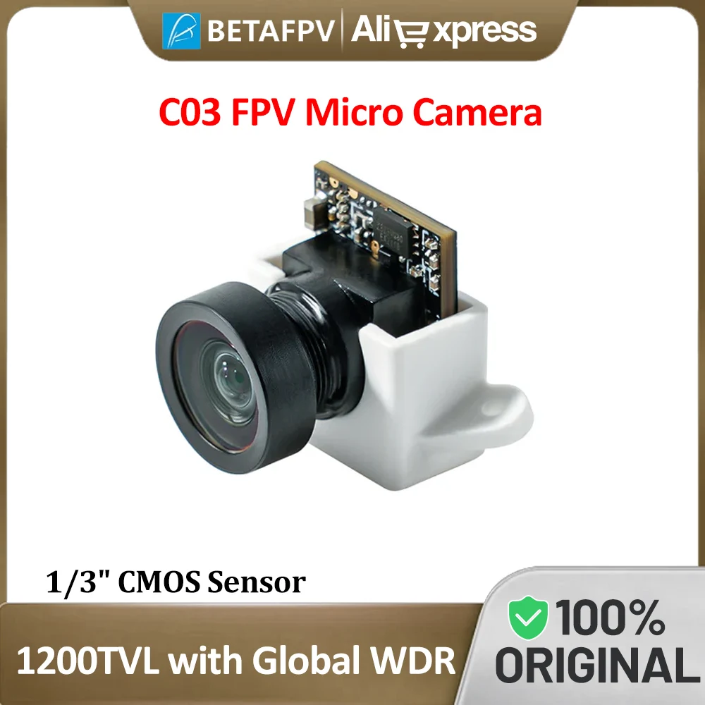 

BETAFPV C03 FPV Micro Camera 2.1mm 1/3" CMOS Sensor FOV 160° 1200TVL with Global WDR for M03 5.8G VTX for FPV Drone Quadcopter
