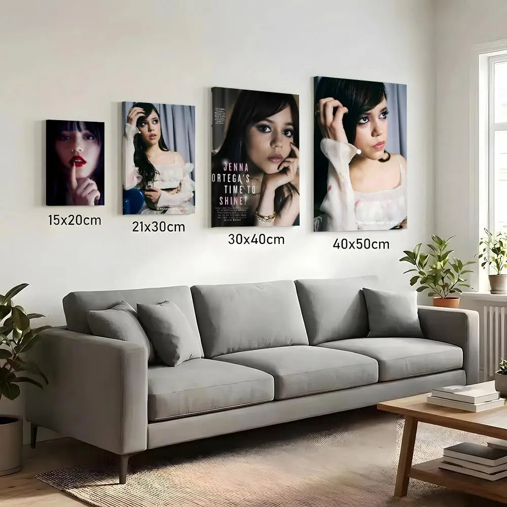Actor J-Jenna Ortega Painting Calligraphy HD Canvas Print Poster Wall Art | Optional Frame | Modern Hallway Decor