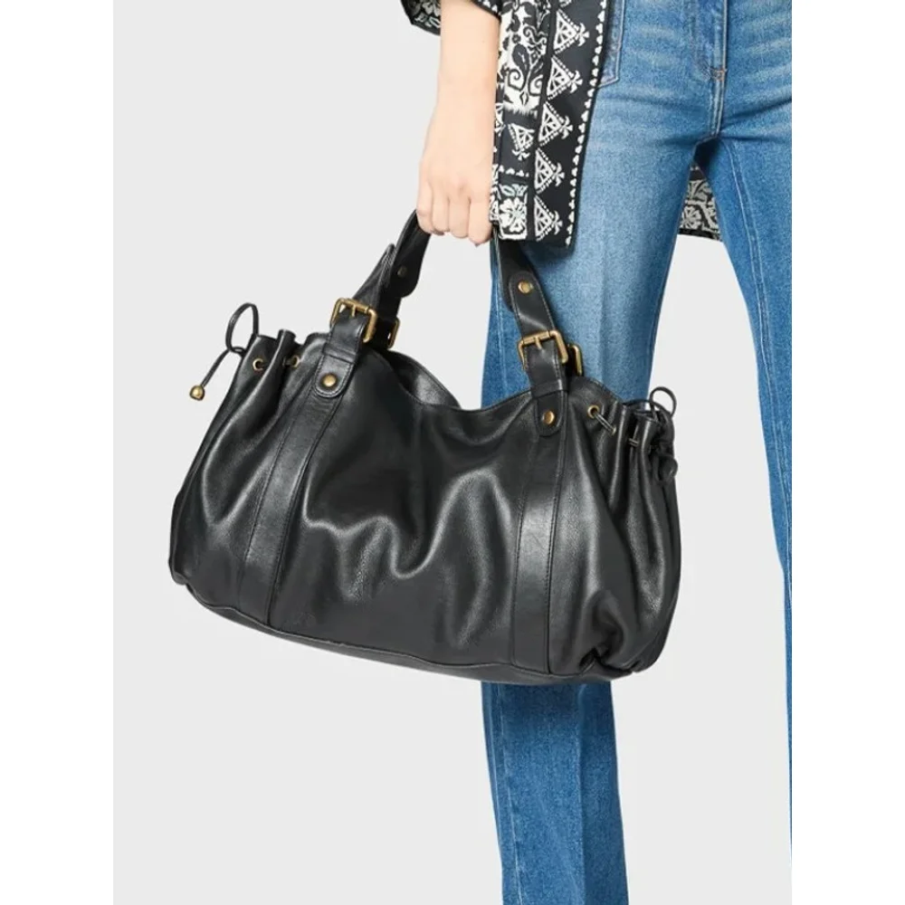 

Sac À Main Vintage Pour Femmes Sac Fourre-tout De Couleur Unie Sac À Bandoulière Design De Luxe Pour Le Style Quotidien Nouve