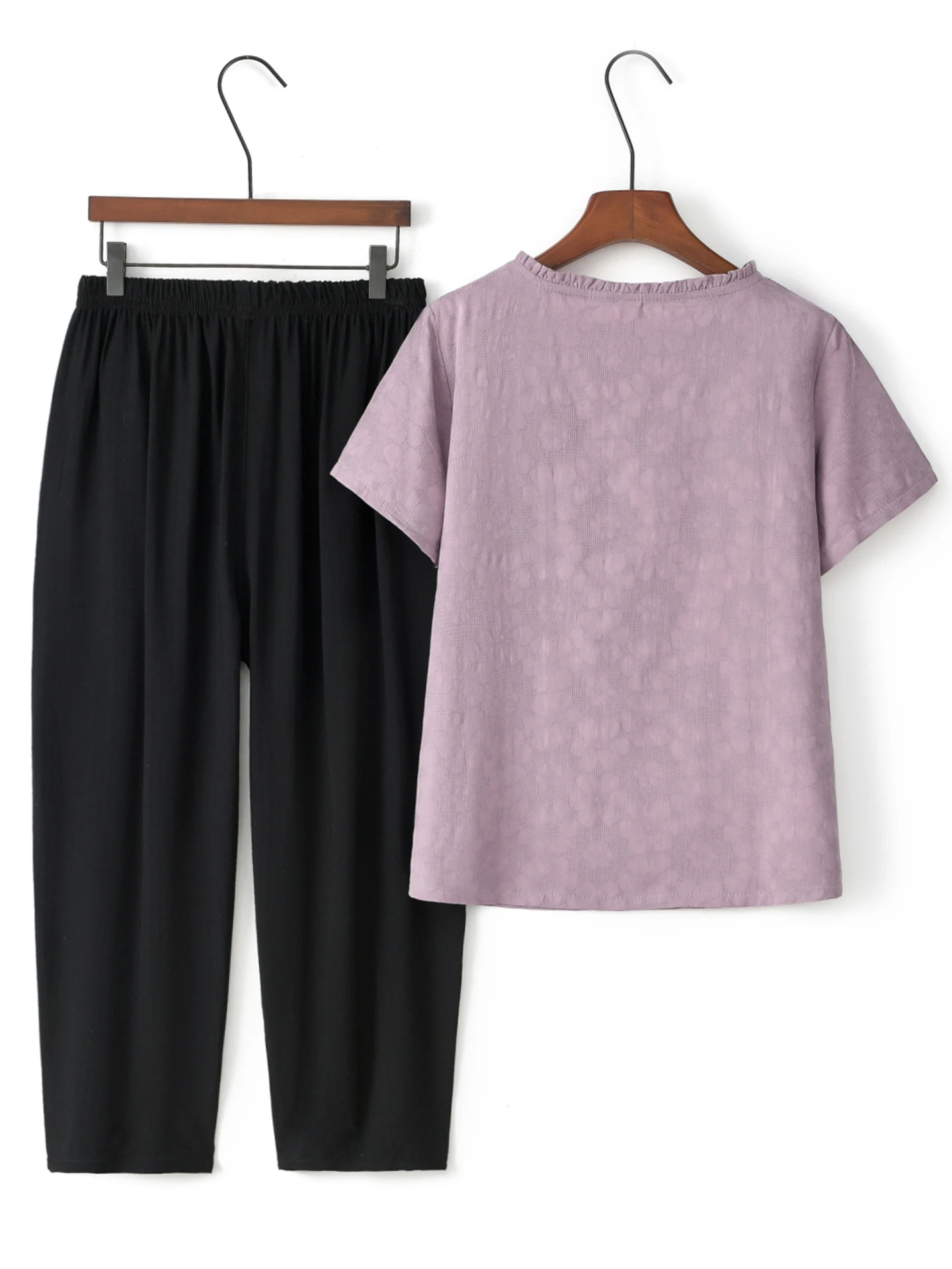 Summer Cotton Linen Suit Set for ly Women ort Sve Top And Pants Two Piece Set Comfortable Breathable Ethnic Sle