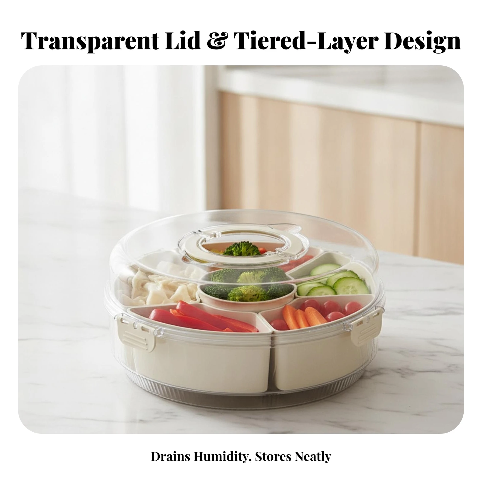 Rotating Food Draining Tray Space-Saving Divided Hot-Pot Tray Serving Platter Easy to Clean Container Spinning for Home Cooks