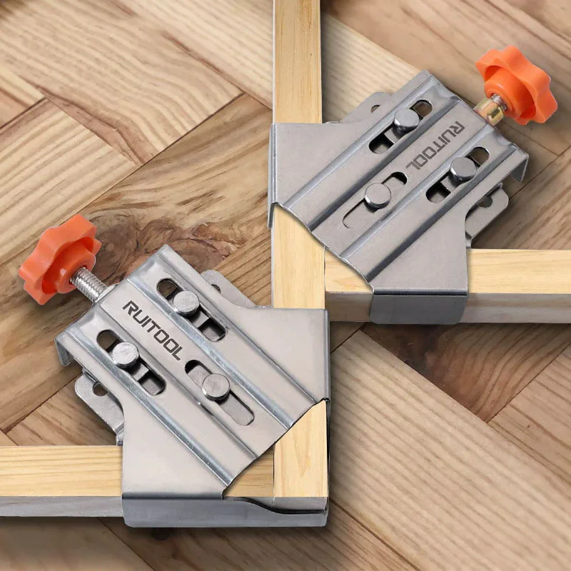 

90° Stainless Steel Right Angle Clamp, Woodworking Splicing Quick Clamp Positioner, Woodworking Holding Tool