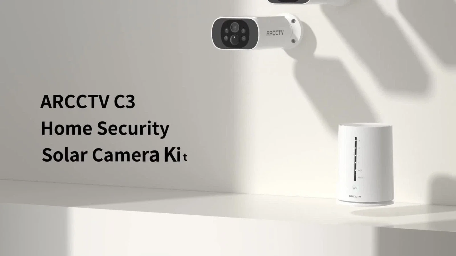 ARCCTV 4MP Solar Security Camera 4-Pack - Wide View,100% Wireless,Weatherproof