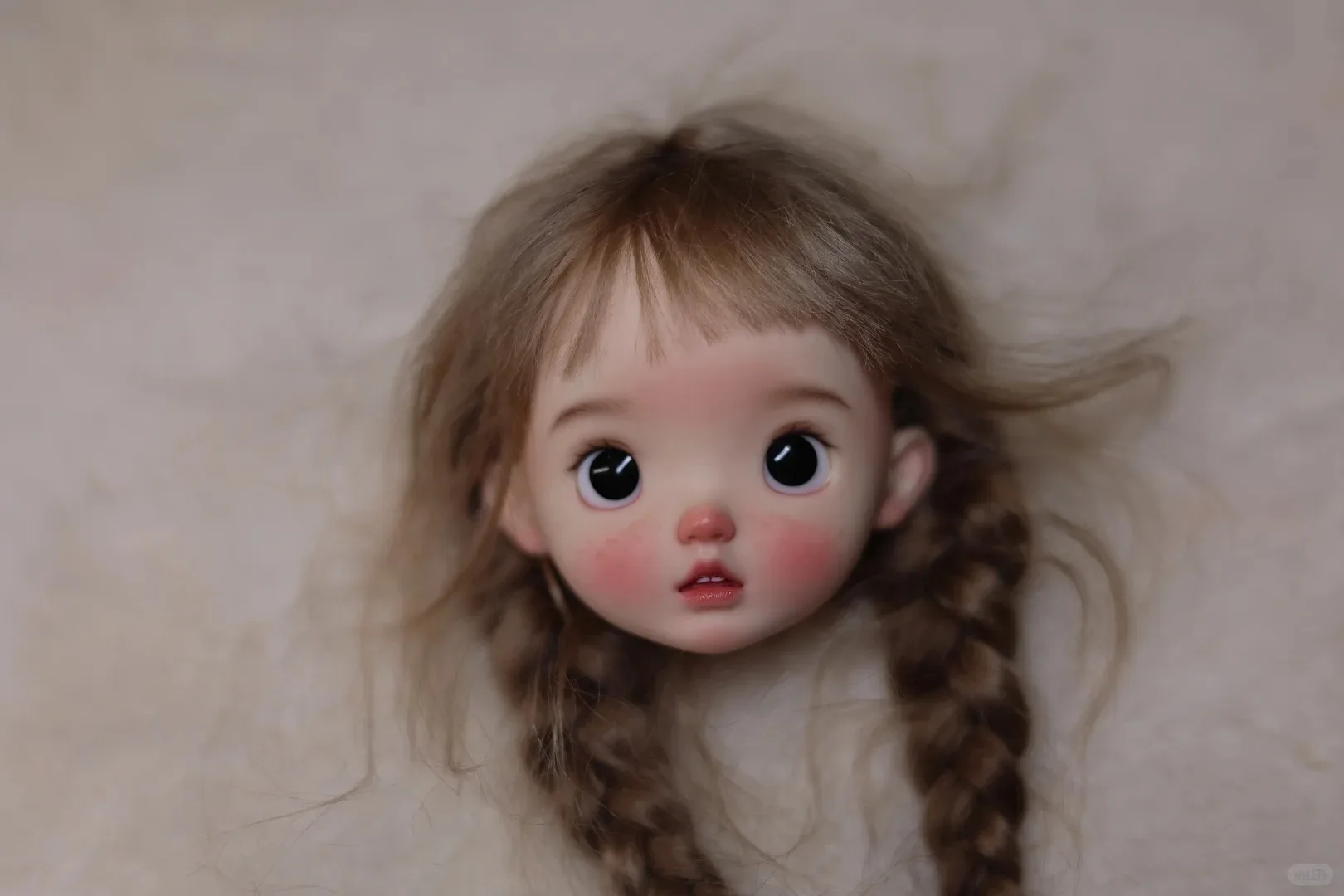 دمية BJD 1/6 نيمو طقم رأس كبير للأطفال راقي لسان من الراتنج يلتصق رأس الفتاة مجرد رأس