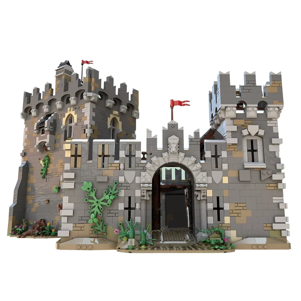 MOC Retro Medieval Fortress Lions' Castle Building Blocks ชุด Royal Architecture Idea ประกอบของเล่นเด็กของขวัญวันเกิด